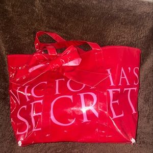 Beautiful Red shiny Victoria’s Secret tote bag